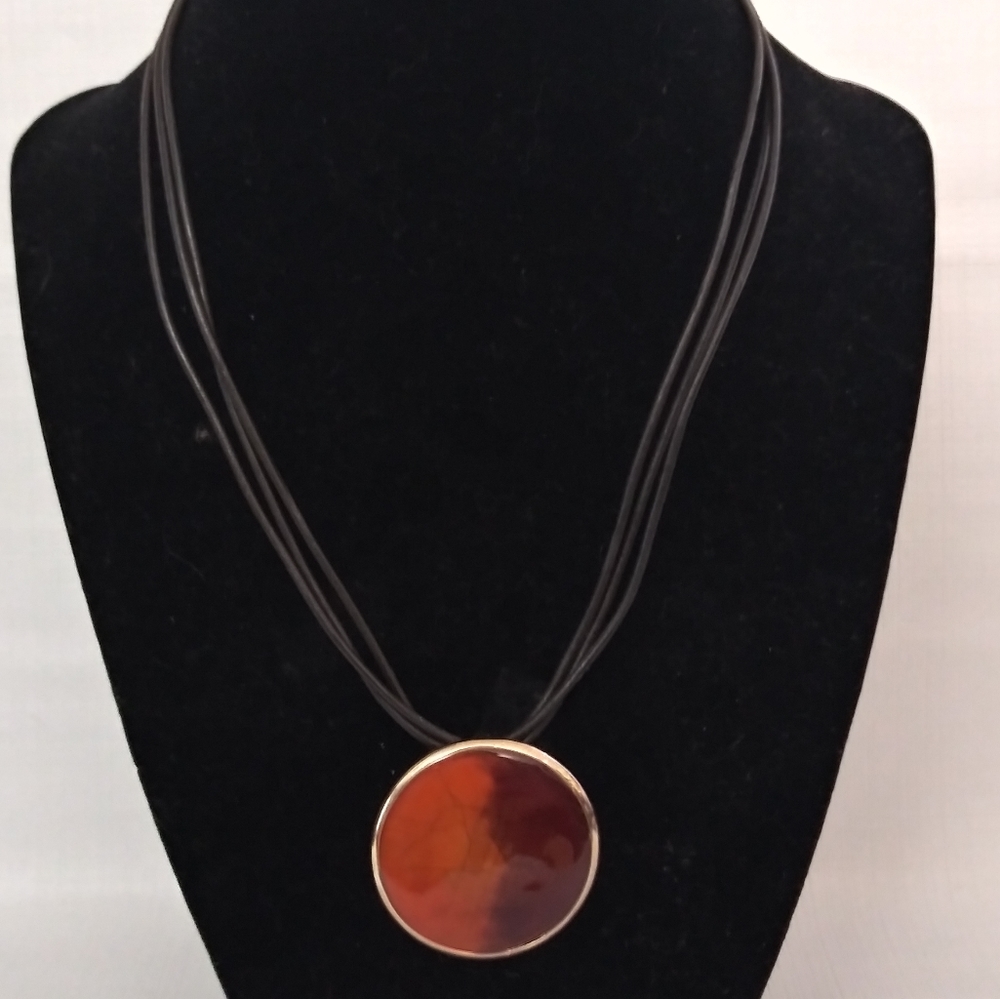 Princes length orange red 9inch necklace